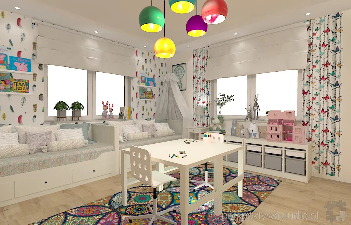 projektant wnetrz Lublin perspektywastudio.pl projekt pokoju dzieci motyla noga 2