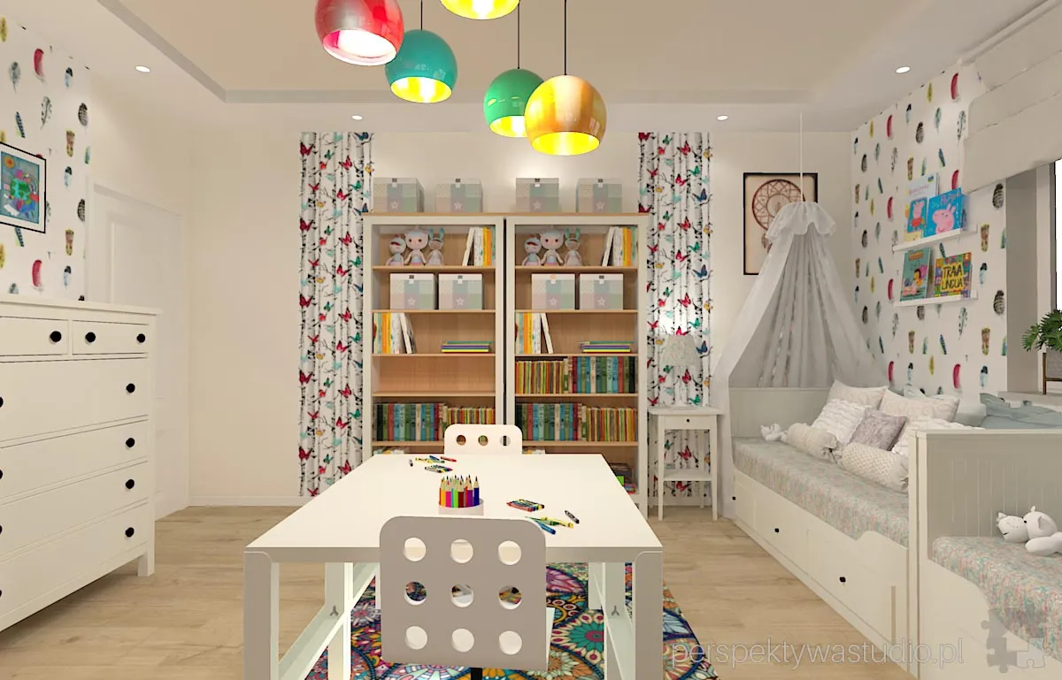 projektant wnetrz Lublin perspektywastudio.pl projekt pokoju dzieci motyla noga 3