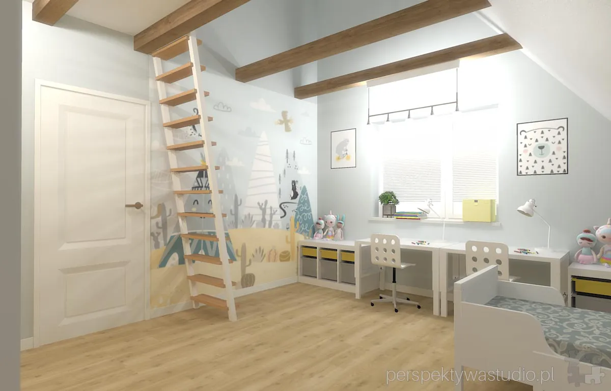 projektant wnetrz Lublin perspektywastudio.pl projekt pokoju dzieci tipi 2