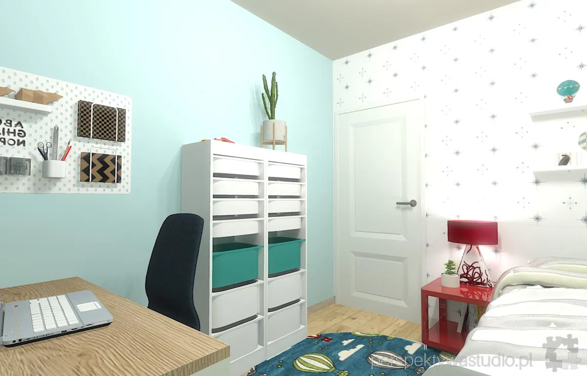 projektant wnetrz Lublin perspektywastudio.pl projekt pokoju dzieci world 2