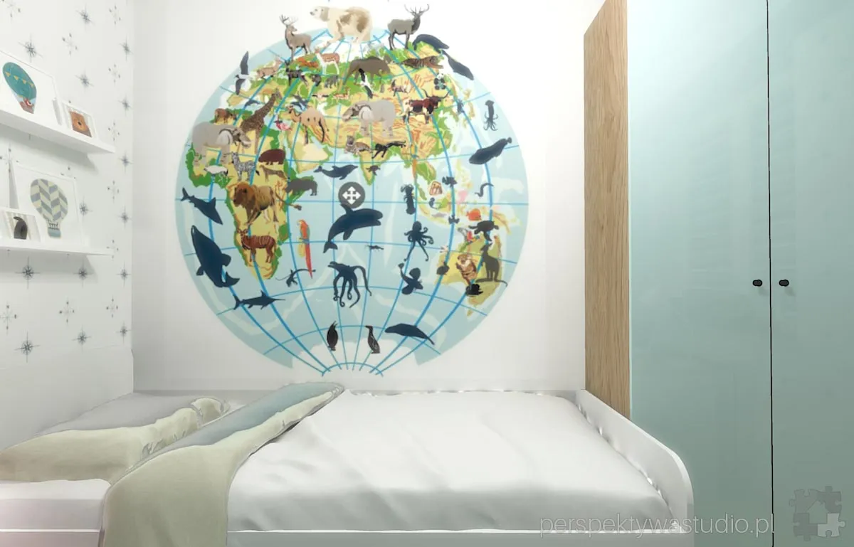 projektant wnetrz Lublin perspektywastudio.pl projekt pokoju dzieci world 3