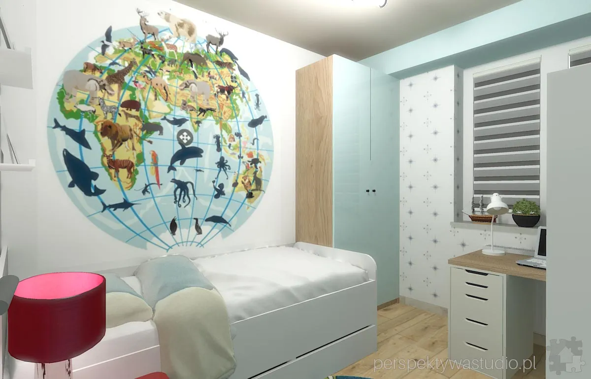 projektant wnetrz Lublin perspektywastudio.pl projekt pokoju dzieci world 4