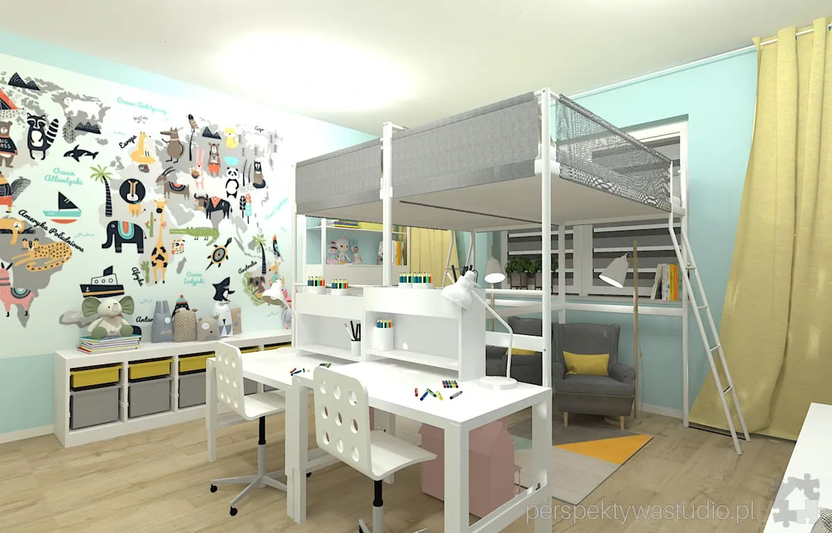 projektant wnetrz Lublin perspektywastudio.pl projekt pokoju dzieci zoo 8