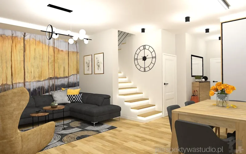 projektant wnetrz Lublin perspektywastudio.pl projekt salonu z aneksem 1 zloty 6