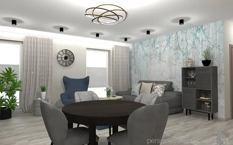 projektant wnetrz Lublin perspektywastudio.pl projekt salonu z aneksem blue sky 6