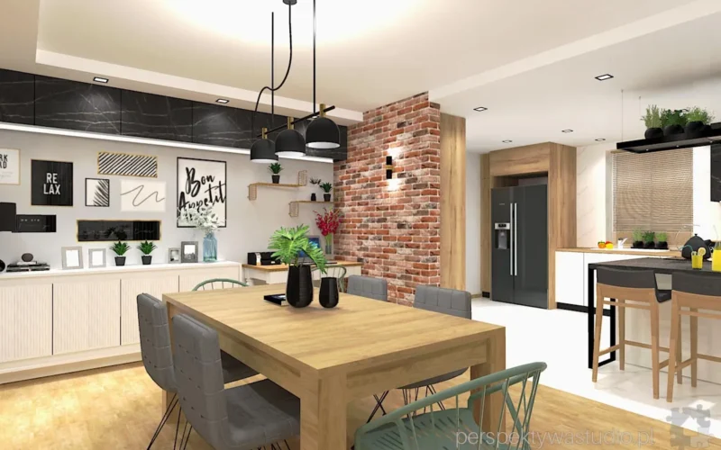 projektant wnetrz Lublin perspektywastudio.pl projekt salonu z aneksem bon apetit 9
