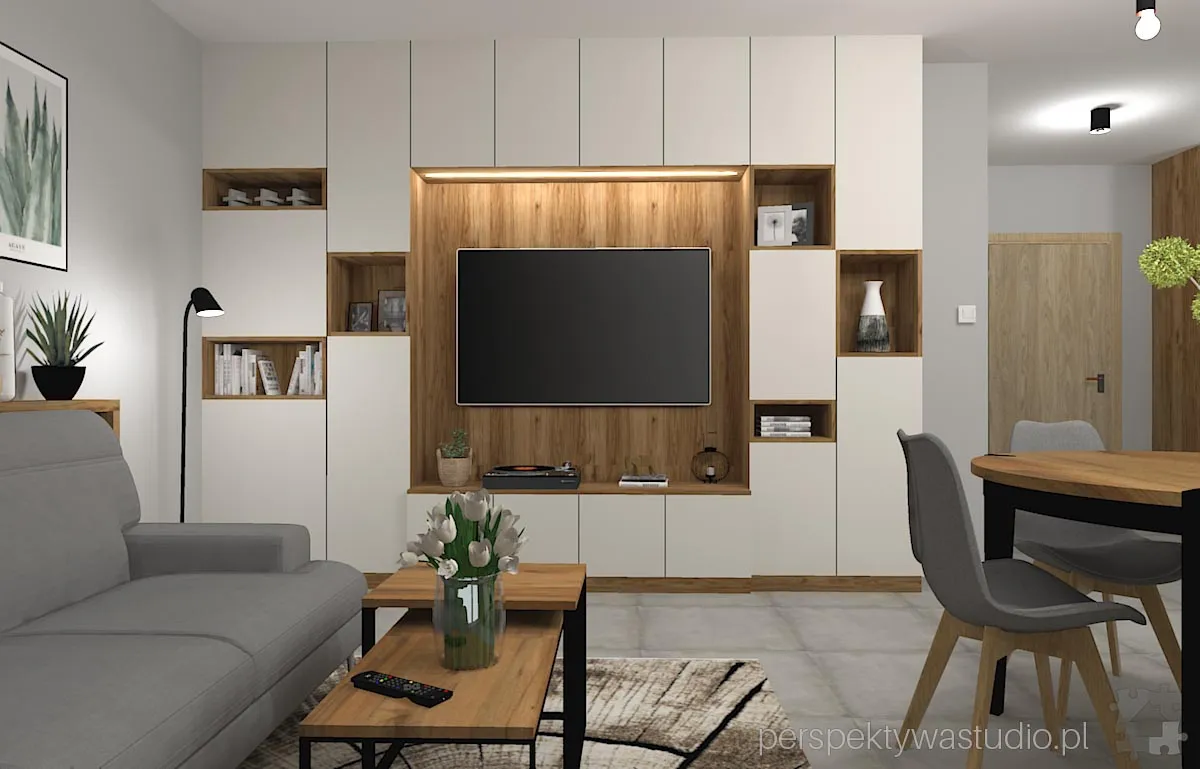 projektant wnetrz Lublin perspektywastudio.pl projekt salonu z aneksem concept 12