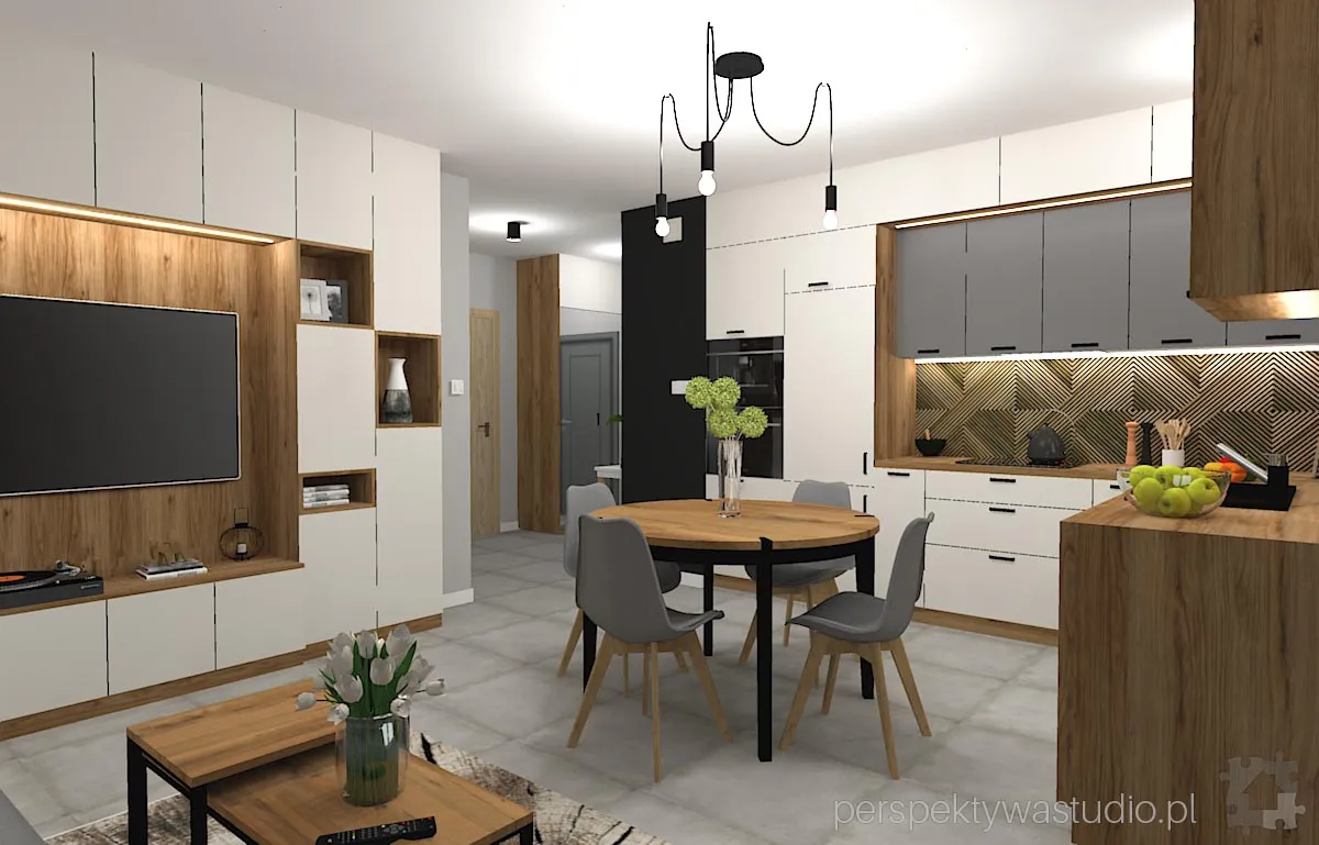 projektant wnetrz Lublin perspektywastudio.pl projekt salonu z aneksem concept 14