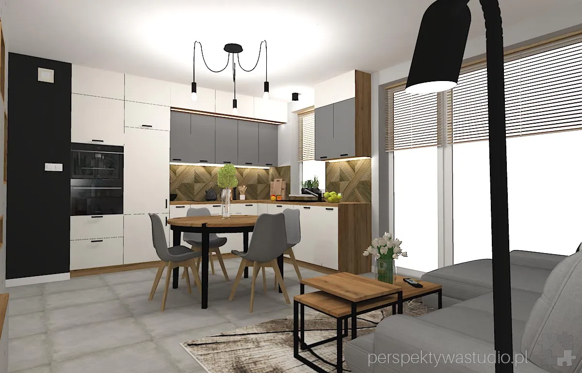 projektant wnetrz Lublin perspektywastudio.pl projekt salonu z aneksem concept 15