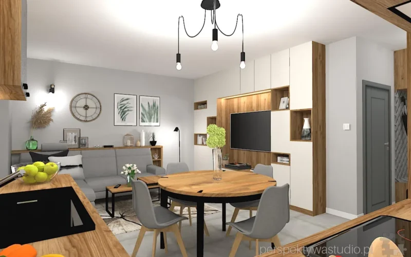 projektant wnetrz Lublin perspektywastudio.pl projekt salonu z aneksem concept 17