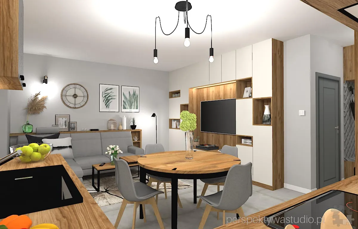 projektant wnetrz Lublin perspektywastudio.pl projekt salonu z aneksem concept 17