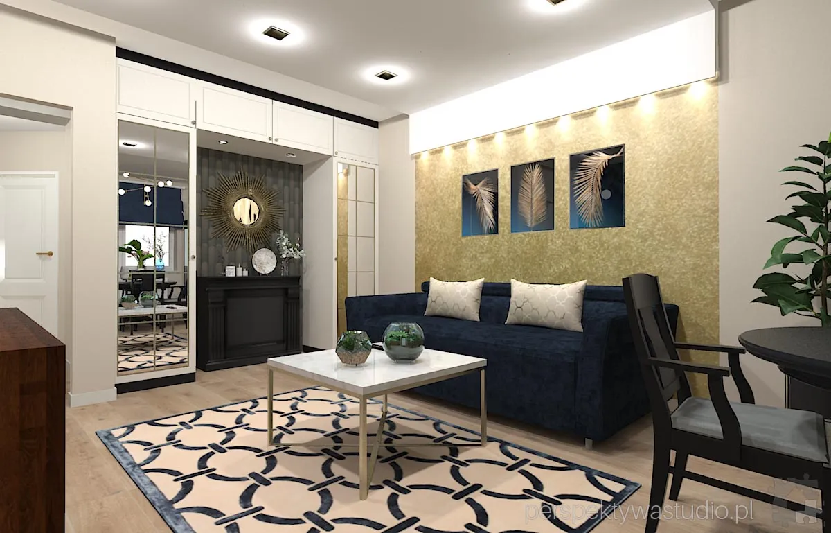 projektant wnetrz Lublin perspektywastudio.pl projekt salonu z aneksem deco art 16