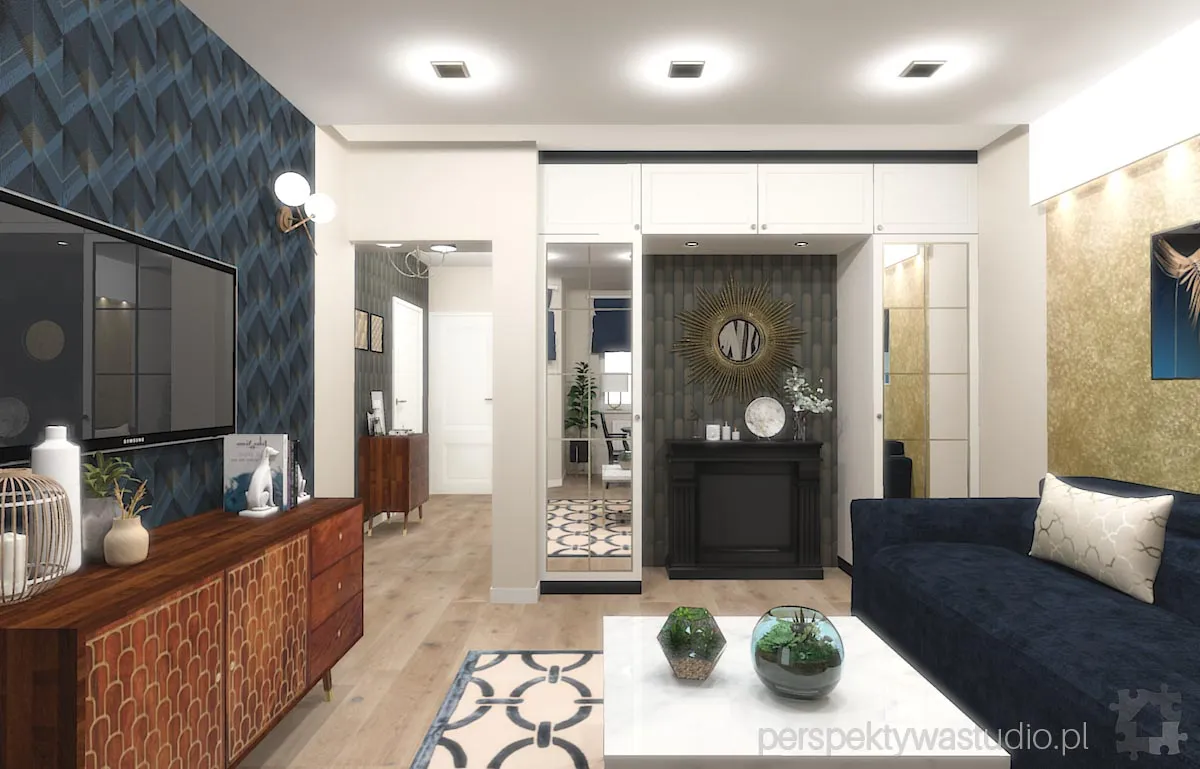projektant wnetrz Lublin perspektywastudio.pl projekt salonu z aneksem deco art 3