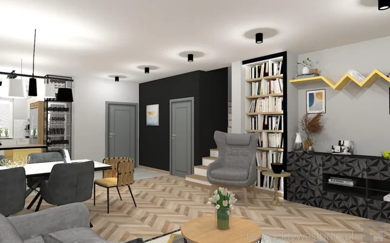 projektant wnetrz Lublin perspektywastudio.pl projekt salonu z aneksem ekg 13