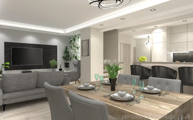 projektant wnetrz Lublin perspektywastudio.pl projekt salonu z aneksem eukaliptus 12