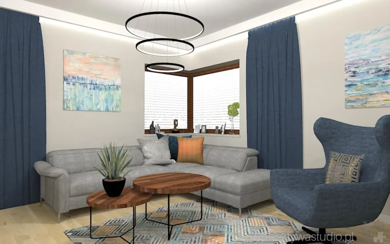 projektant wnetrz Lublin perspektywastudio.pl projekt salonu z aneksem hex flex 13