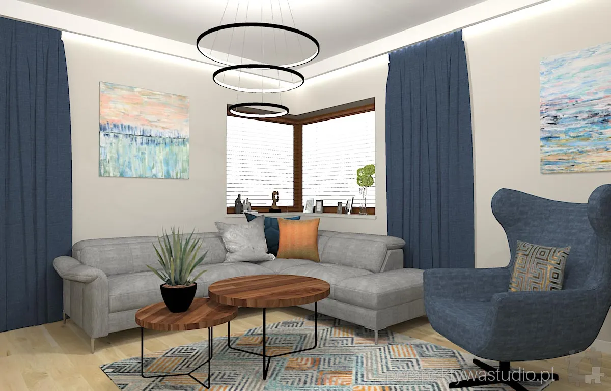 projektant wnetrz Lublin perspektywastudio.pl projekt salonu z aneksem hex flex 13