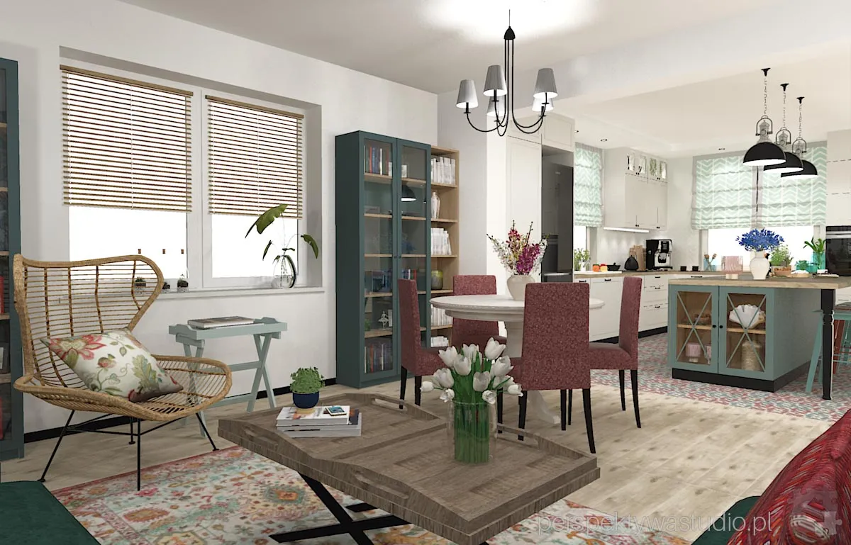 projektant wnetrz Lublin perspektywastudio.pl projekt salonu z aneksem kakadu 17