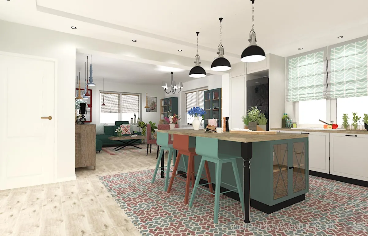 projektant wnetrz Lublin perspektywastudio.pl projekt salonu z aneksem kakadu 24