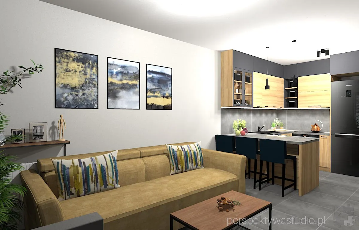 projektant wnetrz Lublin perspektywastudio.pl projekt salonu z aneksem kanarek 6 projektant wnetrz Lublin perspektywastudio.pl projekt salonu z aneksem kanarek 6