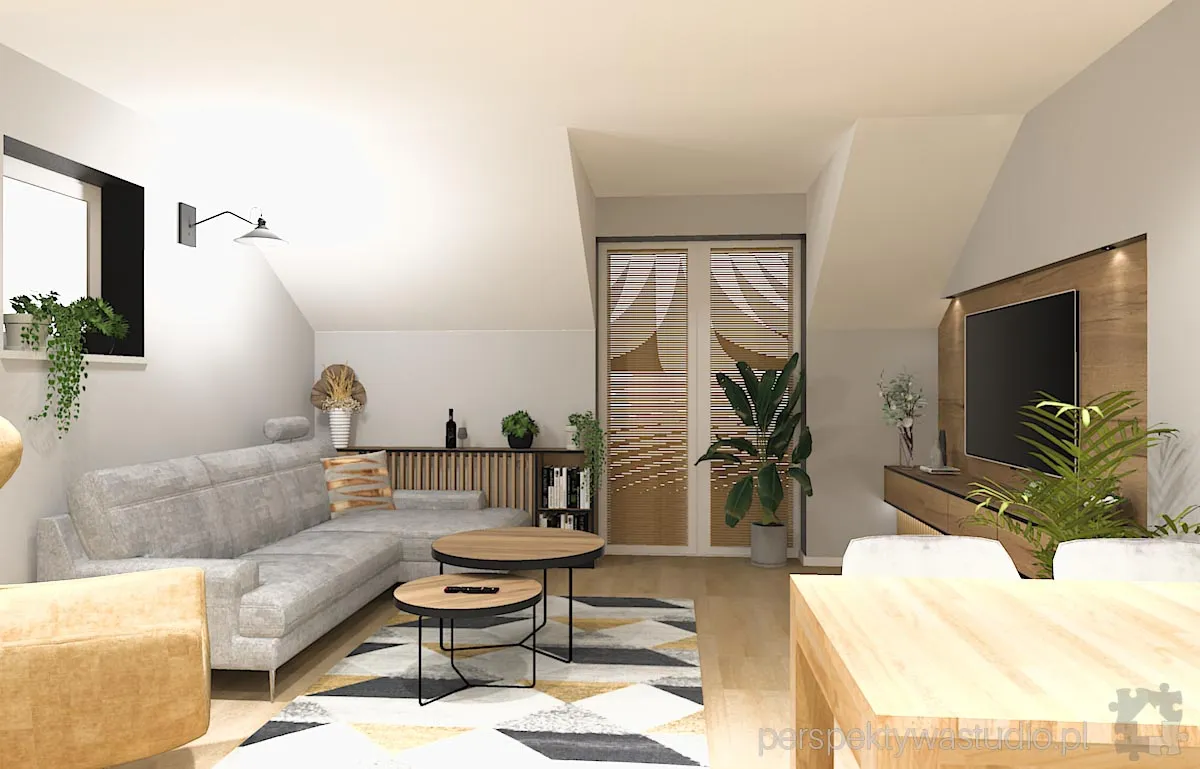 projektant wnetrz Lublin perspektywastudio.pl projekt salonu z aneksem kolko krzyzyk 4