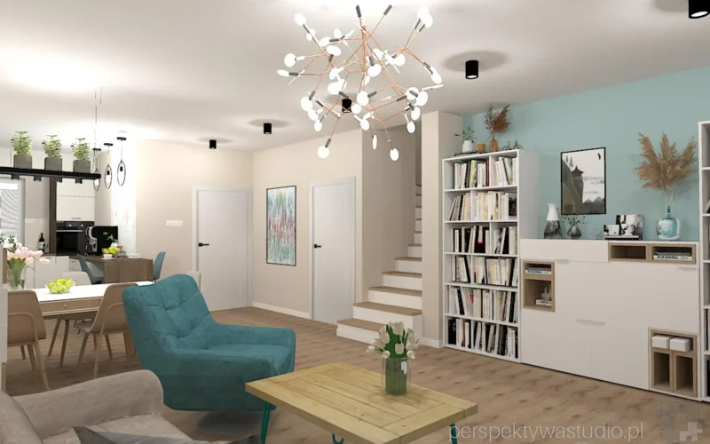 projektant wnetrz Lublin perspektywastudio.pl projekt salonu z aneksem lazurowe wybrzeze 20
