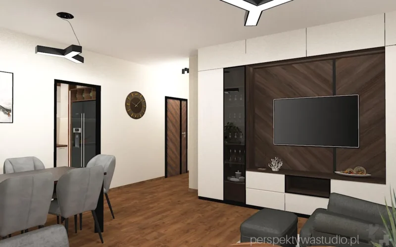 projektant wnetrz Lublin perspektywastudio.pl projekt salonu z aneksem makkasar 14