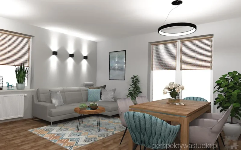 projektant wnetrz Lublin perspektywastudio.pl projekt salonu z aneksem malpi rozum 17