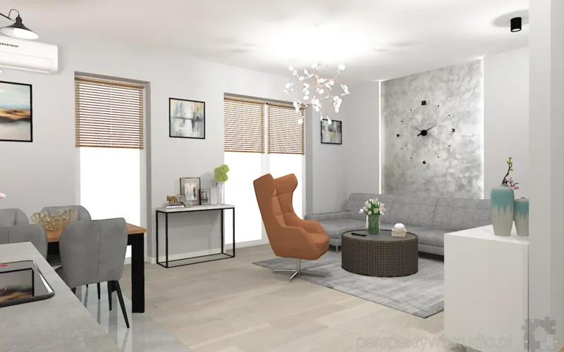 projektant wnetrz Lublin perspektywastudio.pl projekt salonu z aneksem miedziany swit 10