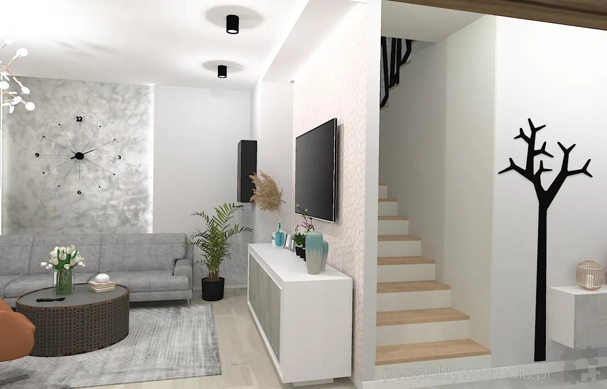 projektant wnetrz Lublin perspektywastudio.pl projekt salonu z aneksem miedziany swit 5