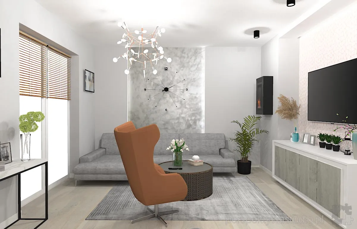 projektant wnetrz Lublin perspektywastudio.pl projekt salonu z aneksem miedziany swit 6