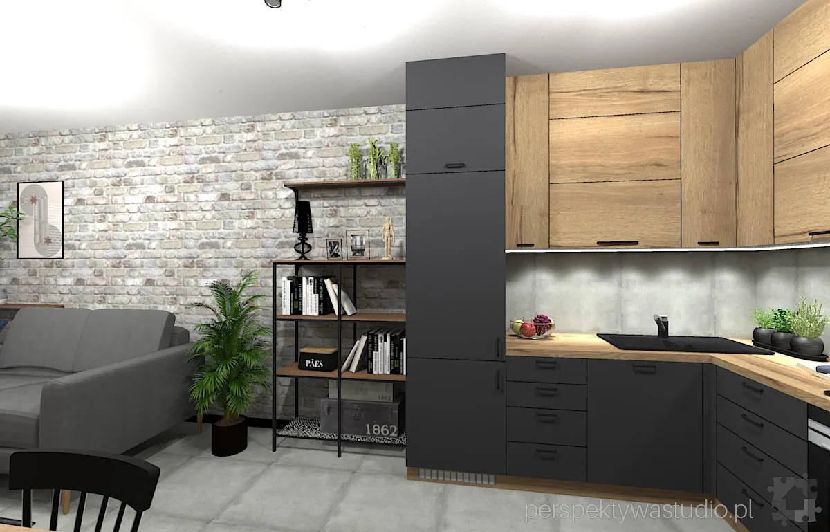 projektant wnetrz Lublin perspektywastudio.pl projekt salonu z aneksem mini 12