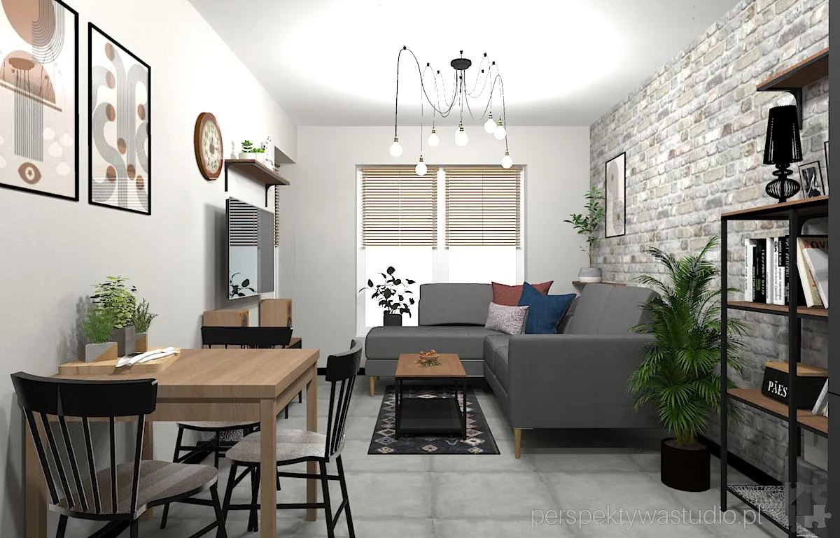 projektant wnetrz Lublin perspektywastudio.pl projekt salonu z aneksem mini 13