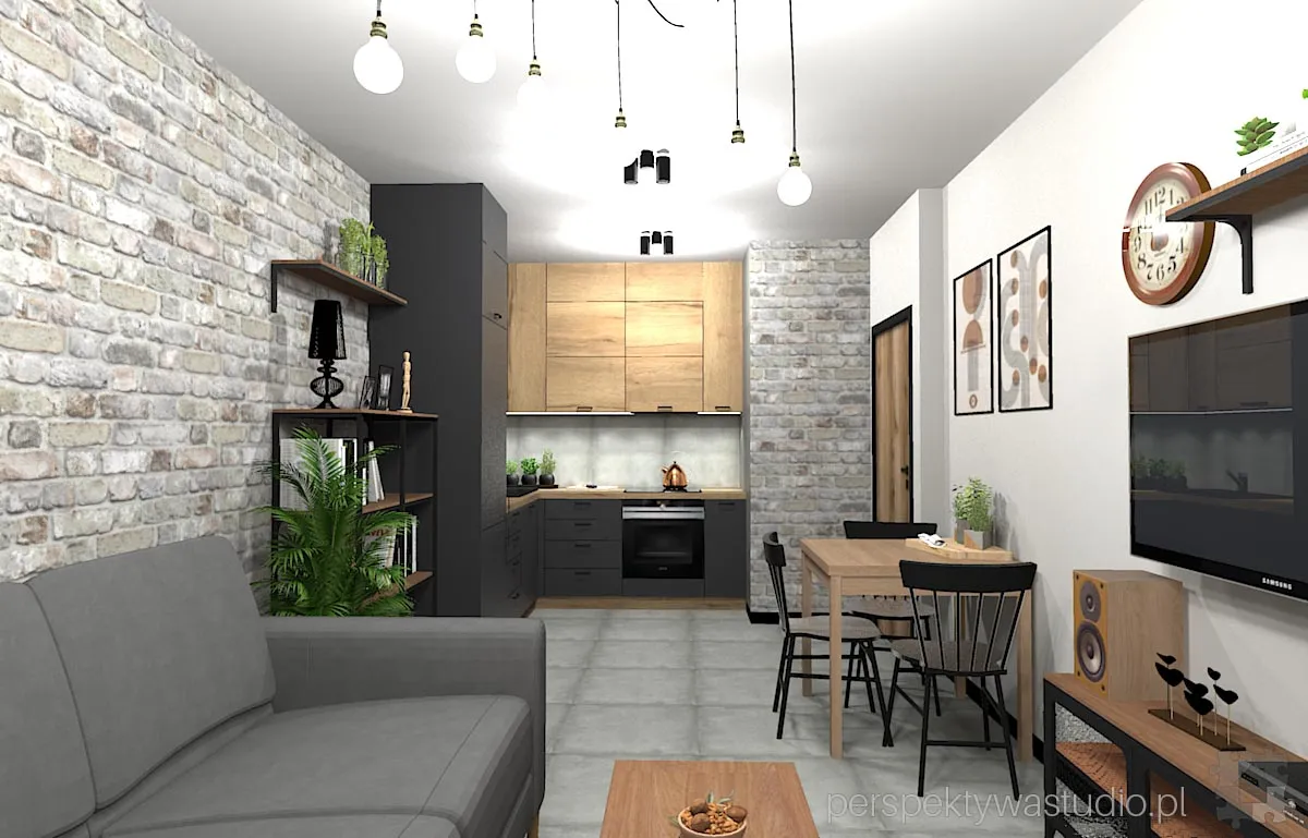 projektant wnetrz Lublin perspektywastudio.pl projekt salonu z aneksem mini 5