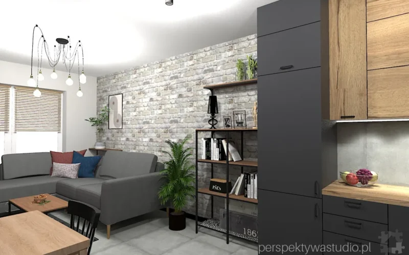 projektant wnetrz Lublin perspektywastudio.pl projekt salonu z aneksem mini 7