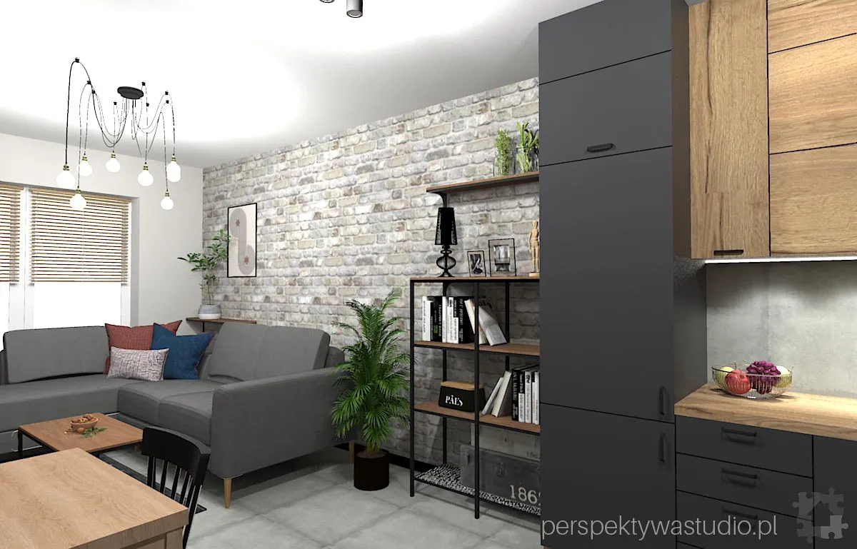 projektant wnetrz Lublin perspektywastudio.pl projekt salonu z aneksem mini 7