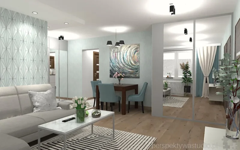 projektant wnetrz Lublin perspektywastudio.pl projekt salonu z aneksem na fali 11