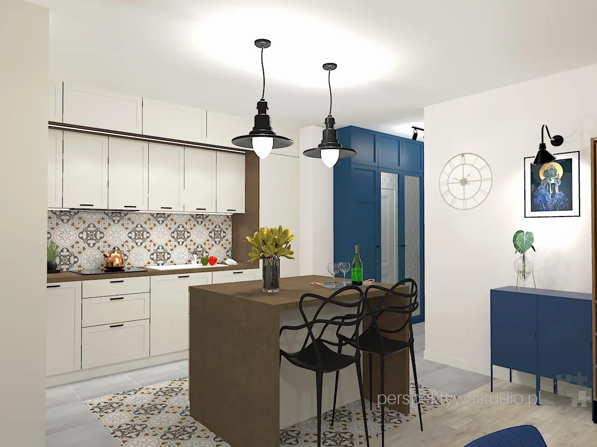 projektant wnetrz Lublin perspektywastudio.pl projekt salonu z aneksem nazywa sie irysh 1