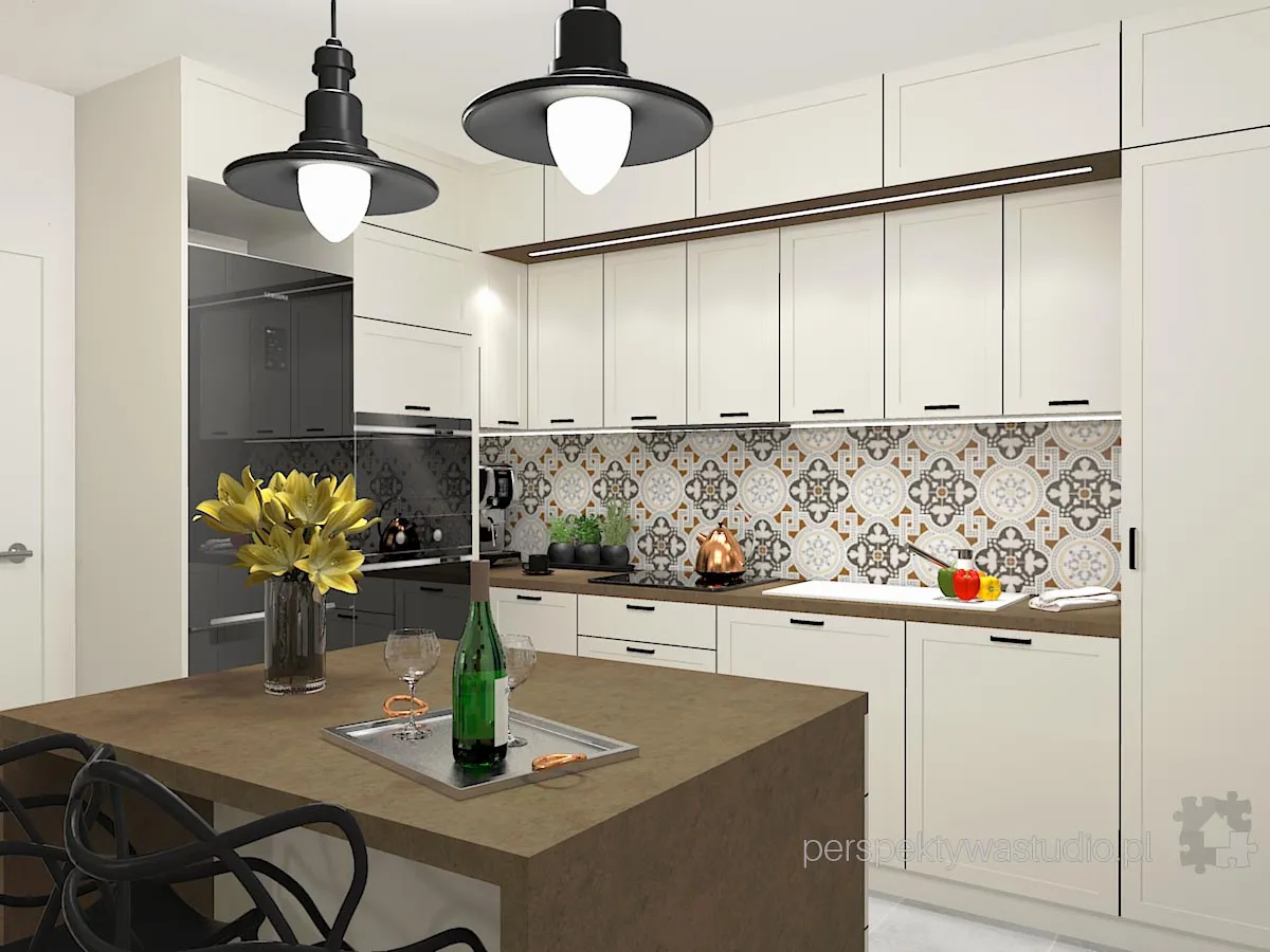 projektant wnetrz Lublin perspektywastudio.pl projekt salonu z aneksem nazywa sie irysh 21