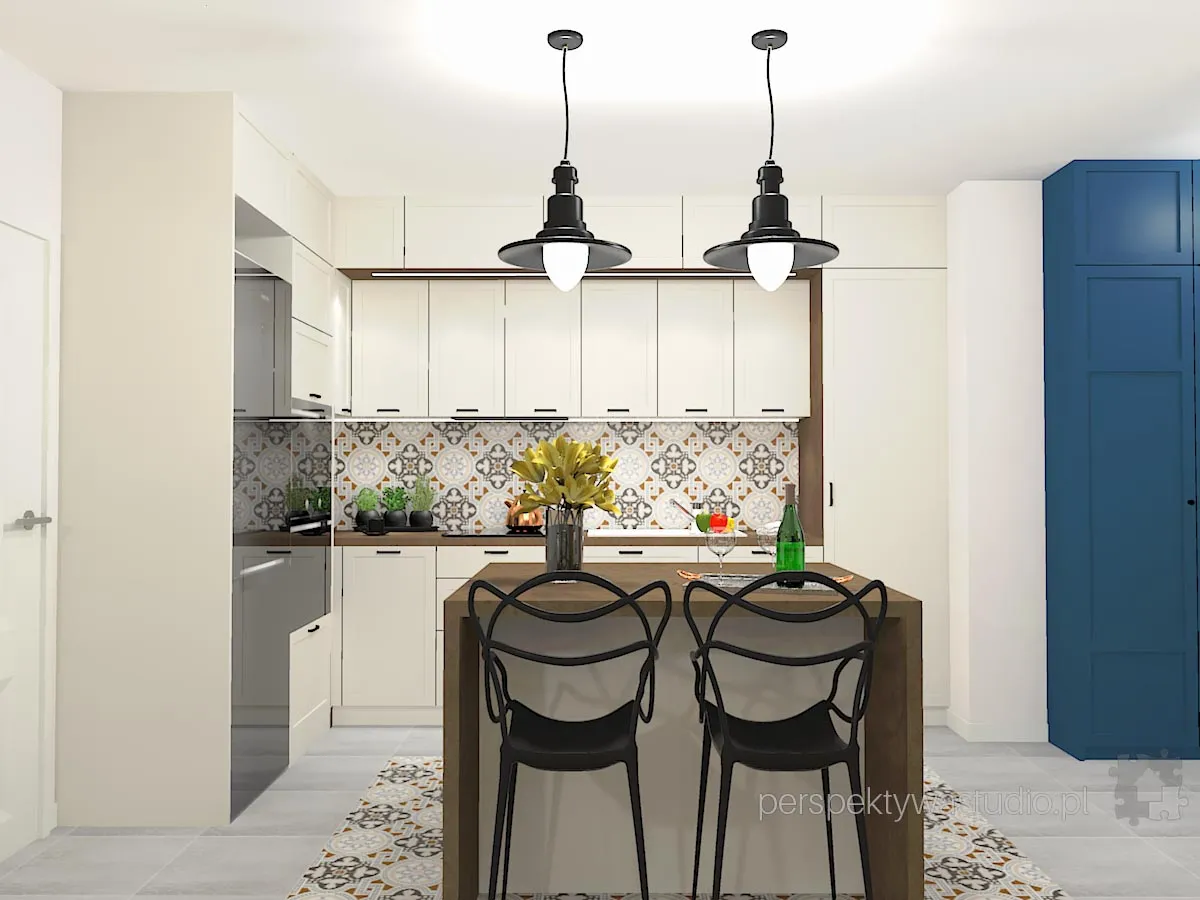 projektant wnetrz Lublin perspektywastudio.pl projekt salonu z aneksem nazywa sie irysh 7