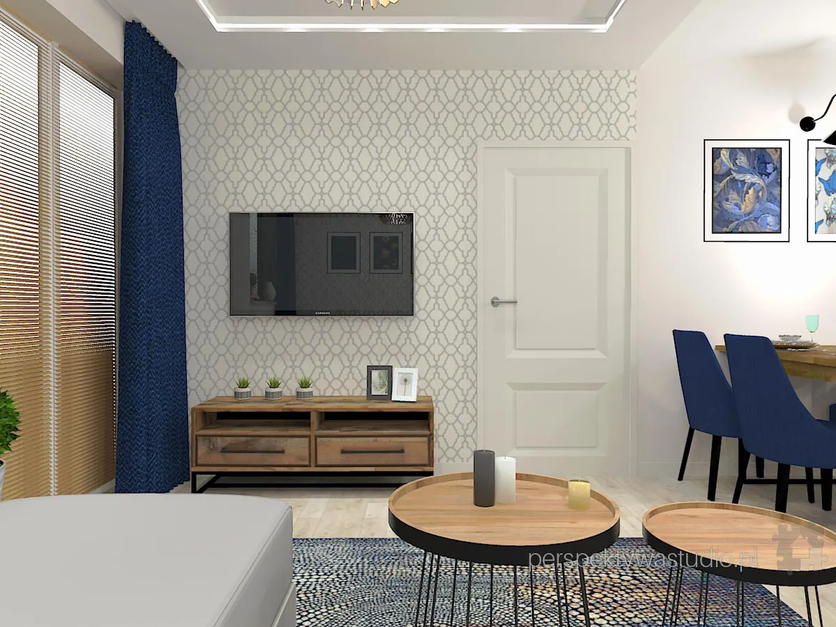 projektant wnetrz Lublin perspektywastudio.pl projekt salonu z aneksem nazywa sie irysh 9