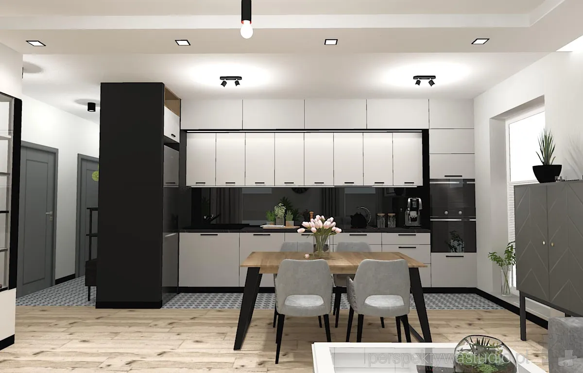 projektant wnetrz Lublin perspektywastudio.pl projekt salonu z aneksem new york 1