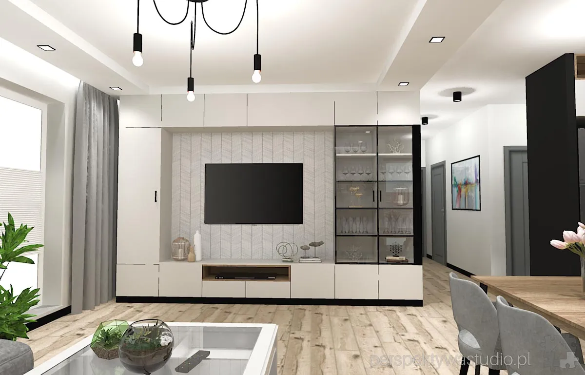 projektant wnetrz Lublin perspektywastudio.pl projekt salonu z aneksem new york 12