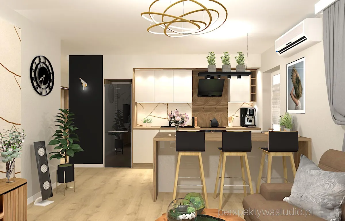 projektant wnetrz Lublin perspektywastudio.pl projekt salonu z aneksem orle gniazdo 11