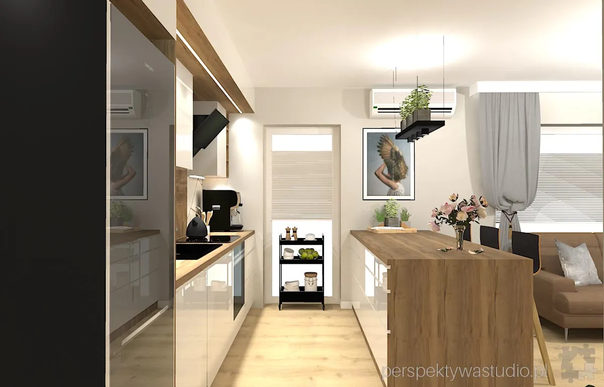 projektant wnetrz Lublin perspektywastudio.pl projekt salonu z aneksem orle gniazdo 13