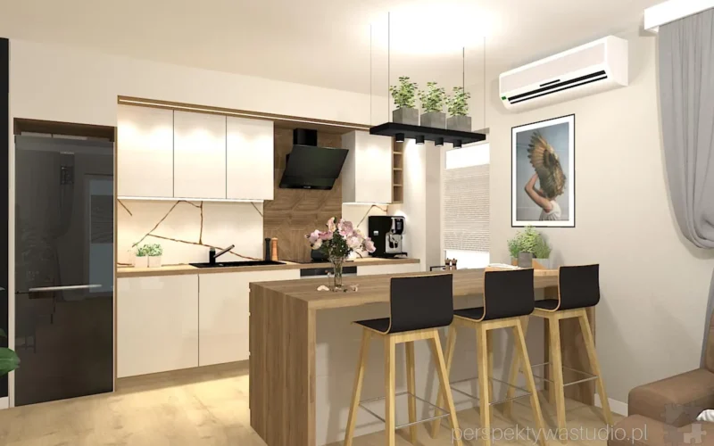 projektant wnetrz Lublin perspektywastudio.pl projekt salonu z aneksem orle gniazdo 14