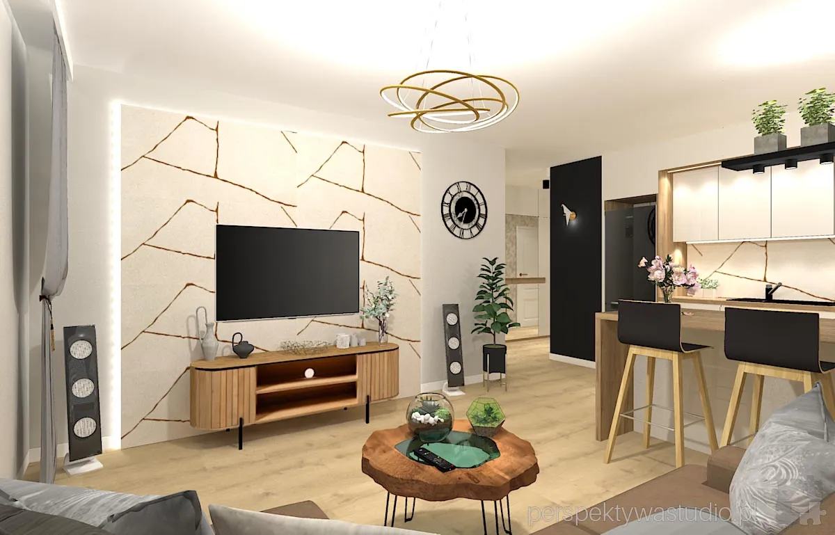 projektant wnetrz Lublin perspektywastudio.pl projekt salonu z aneksem orle gniazdo 17