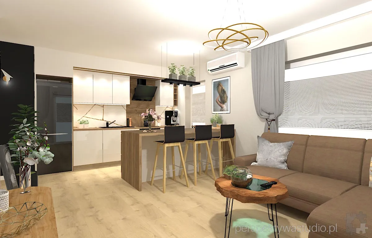 projektant wnetrz Lublin perspektywastudio.pl projekt salonu z aneksem orle gniazdo 18