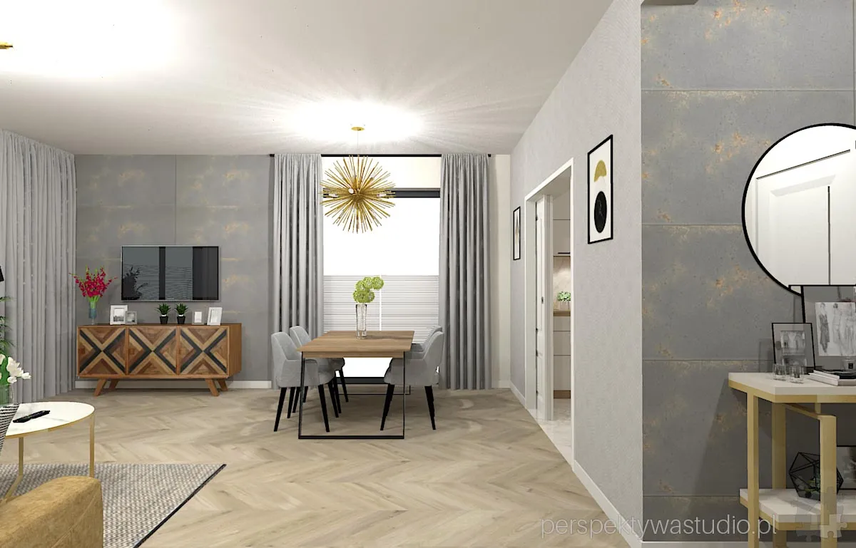 projektant wnetrz Lublin perspektywastudio.pl projekt salonu z aneksem sunray 10