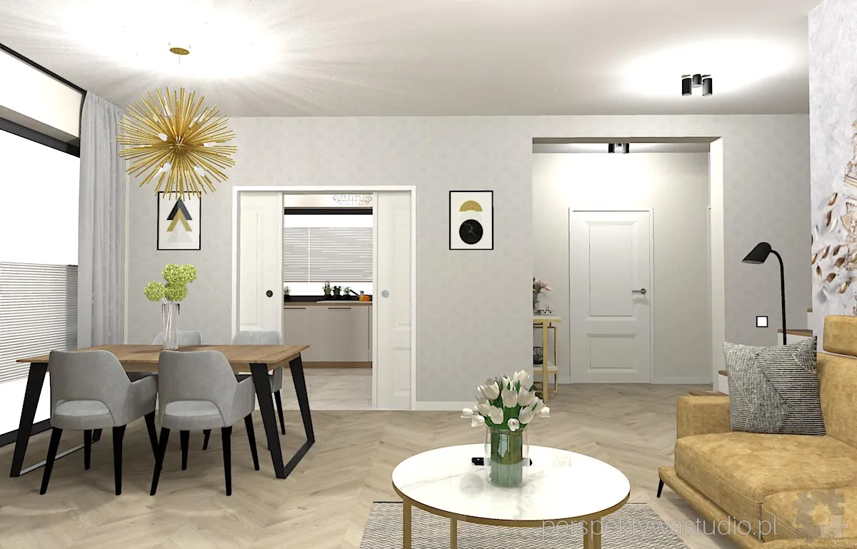 projektant wnetrz Lublin perspektywastudio.pl projekt salonu z aneksem sunray 11